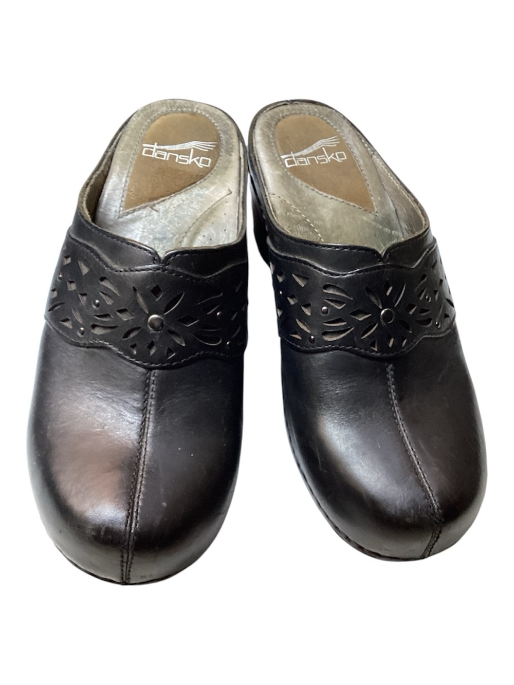 Dansko Shyanne Black Leather Clogs